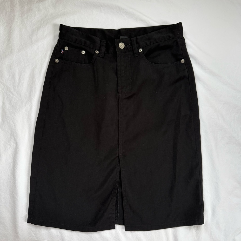 Polo Ralph Lauren Black Pencil Skirt Front Slit